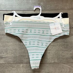Tranquil & True Women's Patterned Panties - Green and Cream